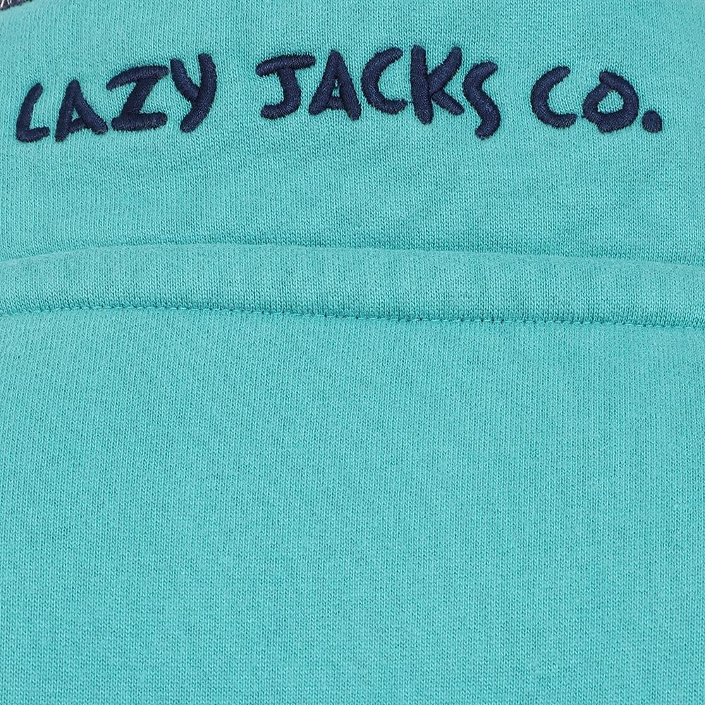 Men's brushed back LJ40 sweatshirt from Lazy Jacks in Jade.