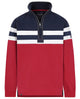 Lazy Jacks Mens LJ51 Block Stripe 1/4 Zip Sweatshirt Rouge