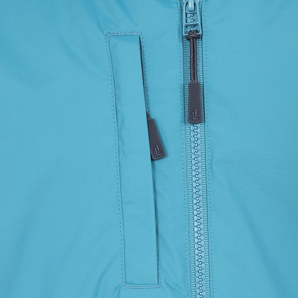 Men's hooded Lazy Jacks LJ60 waterproof jacket with zip pockets in Teal.