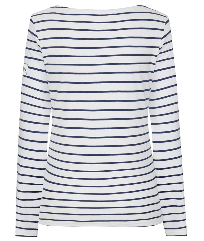 Lazy Jacks Womens LJ97 Long Sleeve Stripe Tee - White