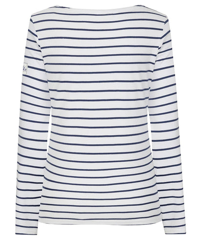 Lazy Jacks Womens LJ97 Long Sleeve Stripe Tee - White
