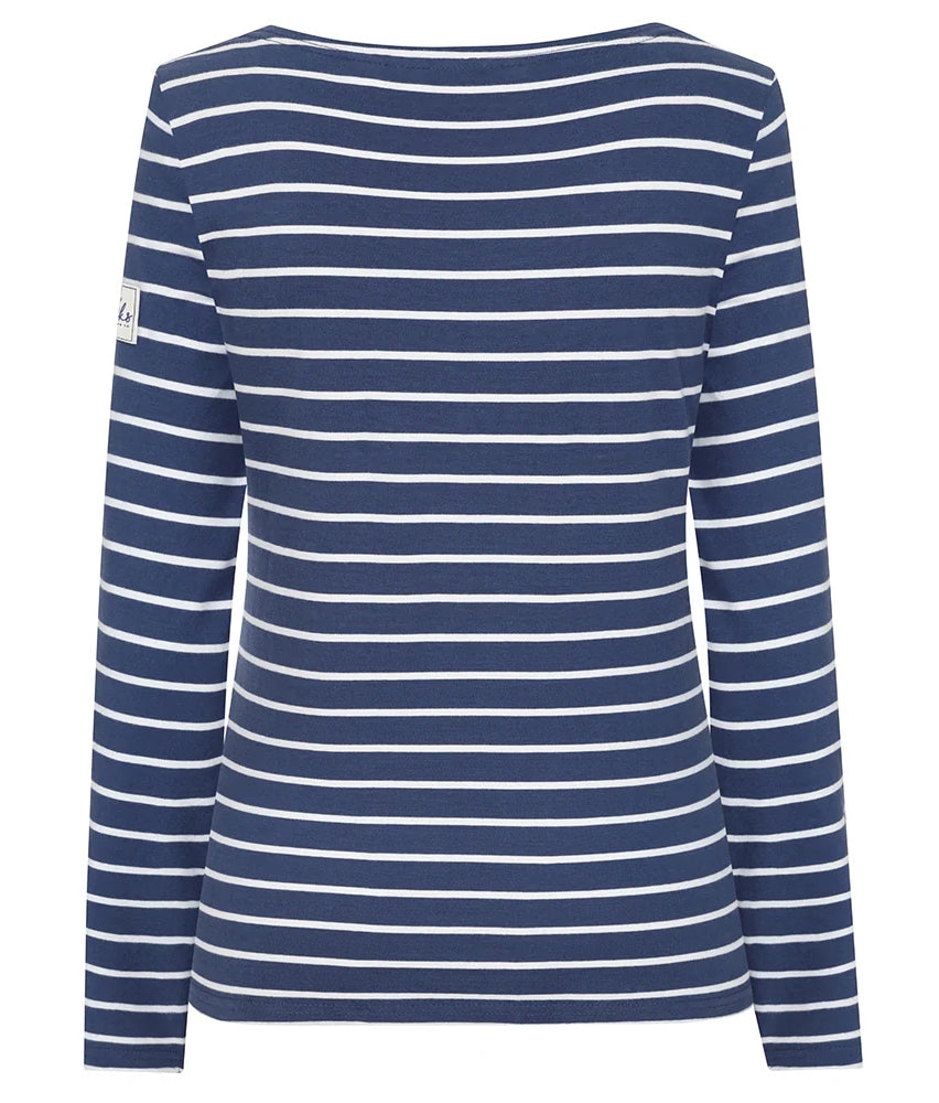 Lazy Jacks Womens LJ97 Long Sleeve Stripe Tee - Twilight