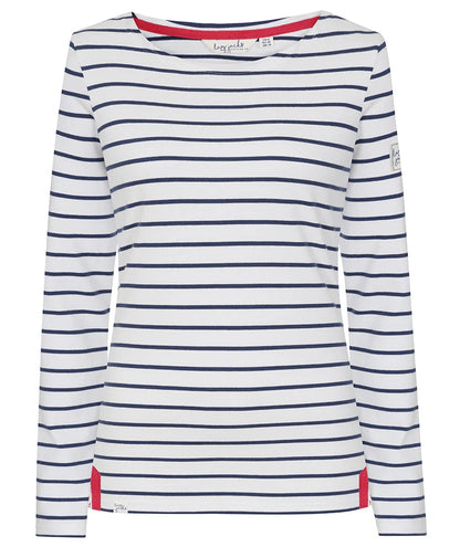 Lazy Jacks Womens LJ97 Long Sleeve Stripe Tee - White