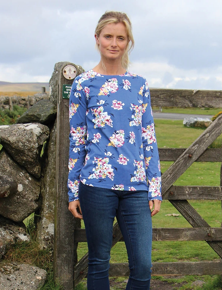 Lazy Jacks Womens LJ97P Long Sleeve Floral Print Tee - Wildflower
