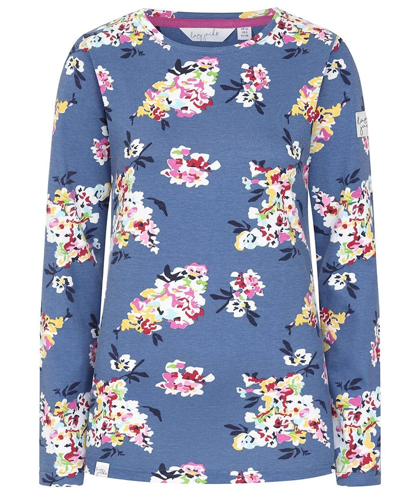 Lazy Jacks Womens LJ97P Long Sleeve Floral Print Tee - Wildflower