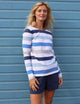 Lazy Jacks Womens LJ97M Long Sleeve Stripe Tee Blues
