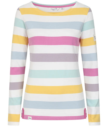 Lazy Jacks Womens LJ97M Long Sleeve Stripe Tee - Watercolours