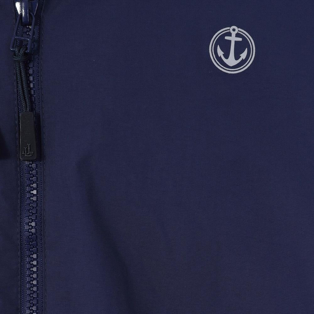 Lazy Jacks men's LJ60 waterproof jacket in Marine Navy with anchor chest logo.