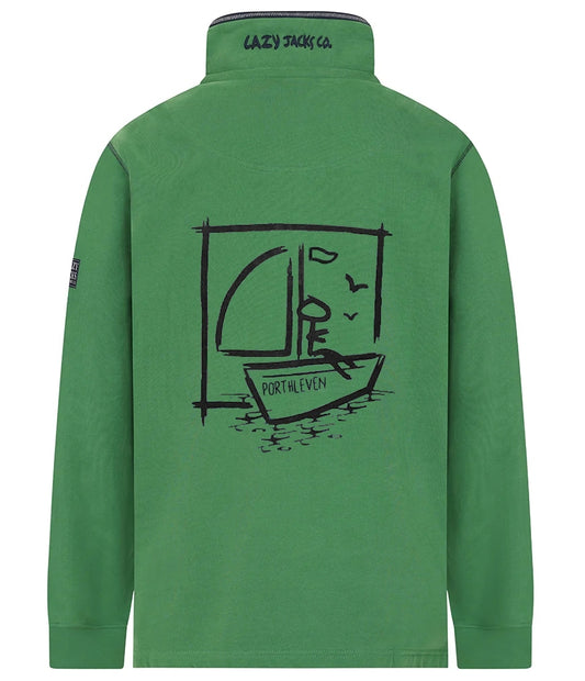 Lazy Jacks Mens LJ40 Porthleven Print Sweatshirt - Fairway Green