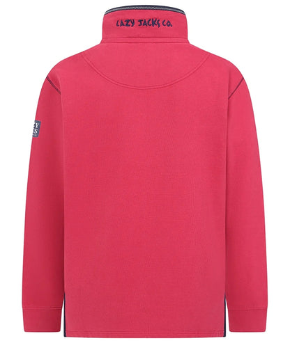 Lazy Jacks Mens LJ40 1/4 Zip Sweatshirt - Rouge Red