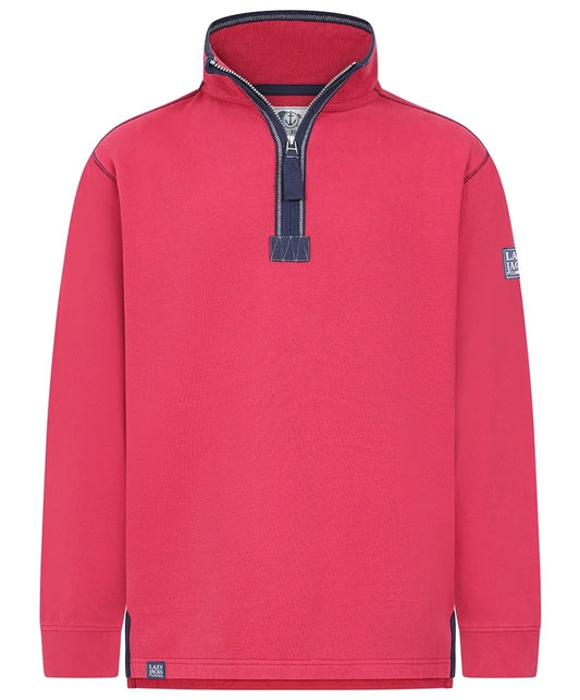 Lazy Jacks Mens LJ40 1/4 Zip Sweatshirt - Rouge Red
