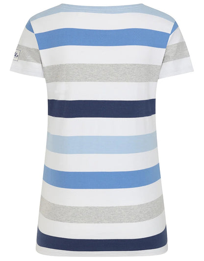 Lazy Jacks Womens LJ8M Short Sleeve Stripe Tee - Blues