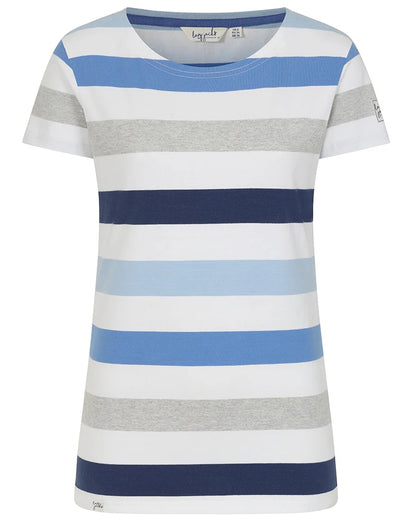 Lazy Jacks Womens LJ8M Short Sleeve Stripe Tee - Blues