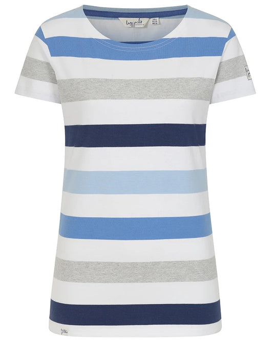 Lazy Jacks Womens LJ8M Short Sleeve Stripe Tee - Blues