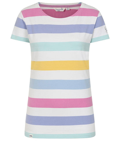 Lazy Jacks Womens LJ8M Short Sleeve Stripe Tee - Watercolours
