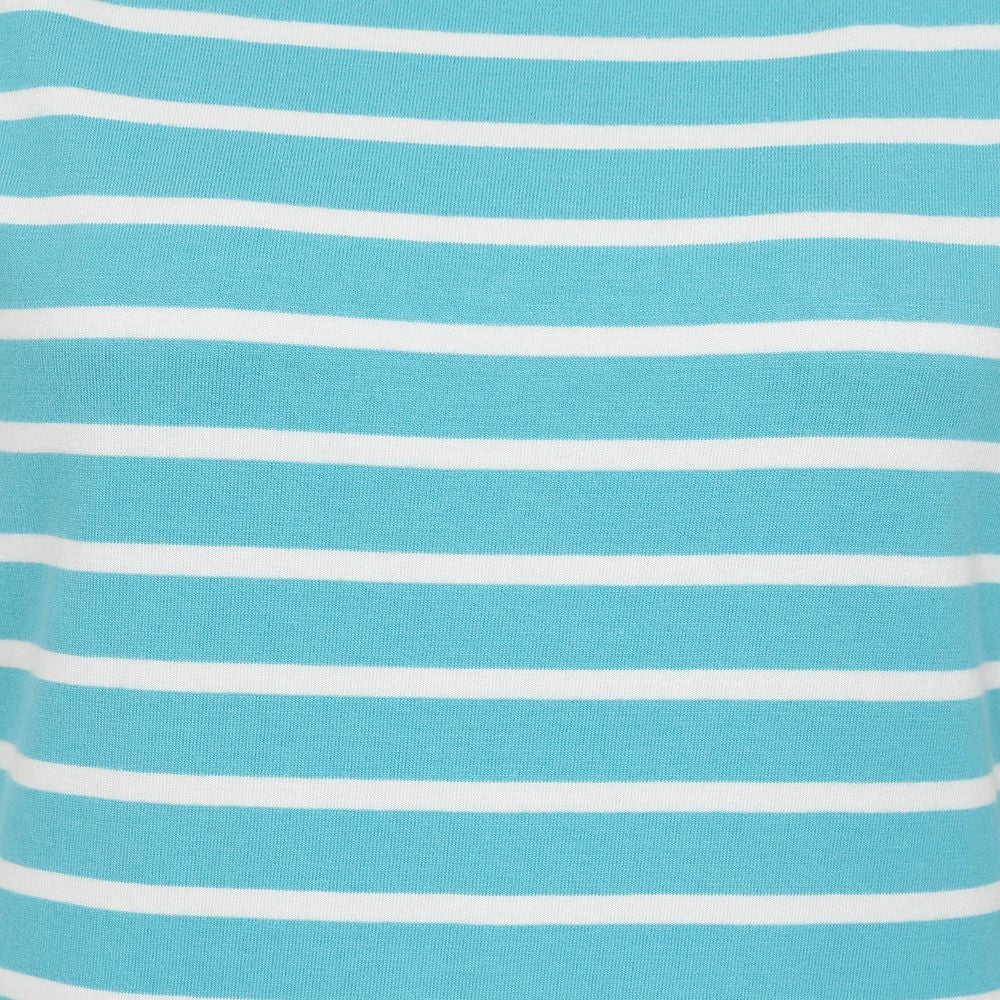 Lazy Jacks Womens LJ8 Short Sleeve Stripe Tee - Turquoise