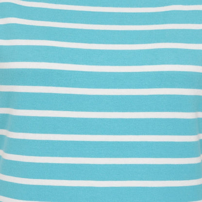 Lazy Jacks Womens LJ8 Short Sleeve Stripe Tee - Turquoise