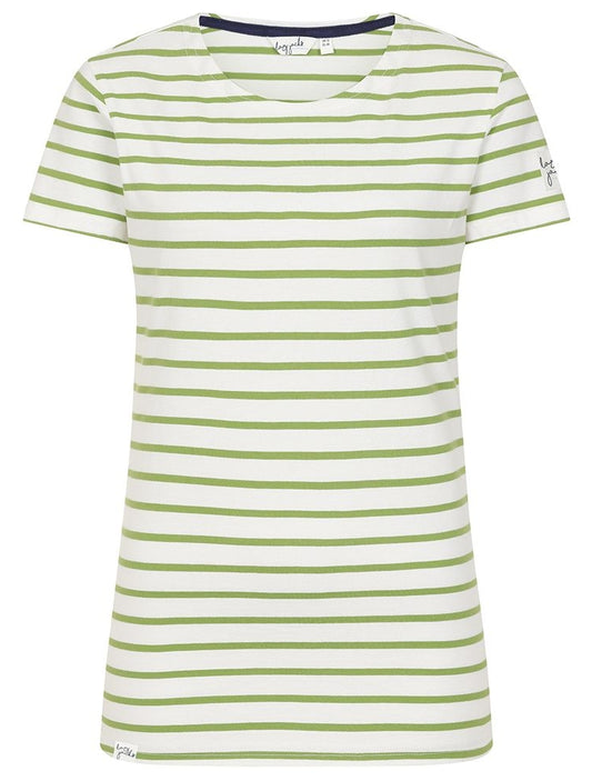 Lazy Jacks Womens LJ8 Short Sleeve Stripe Tee - Lime