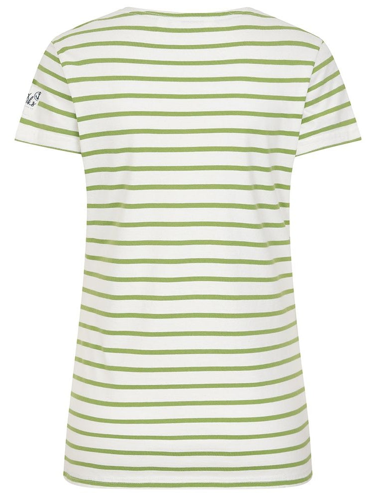 Lazy Jacks Womens LJ8 Short Sleeve Stripe Tee - Lime