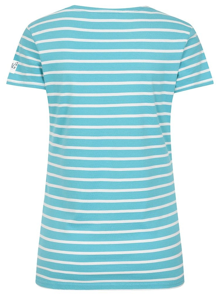Lazy Jacks Womens LJ8 Short Sleeve Stripe Tee - Turquoise