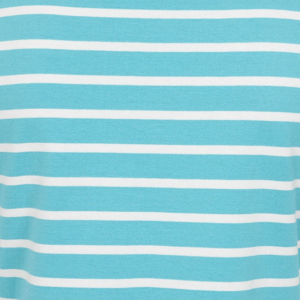 Lazy Jacks Womens LJ8 Short Sleeve Stripe Tee - Turquoise