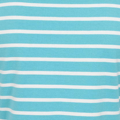 Lazy Jacks Womens LJ8 Short Sleeve Stripe Tee - Turquoise