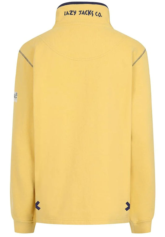 Lazy Jacks Womens LJ3 Zip Neck Sweatshirt - Lemon Yellow