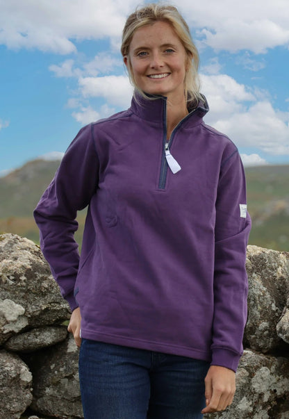 Lazy Jacks Womens LJ3 Zip Neck Sweatshirt - Loganberry