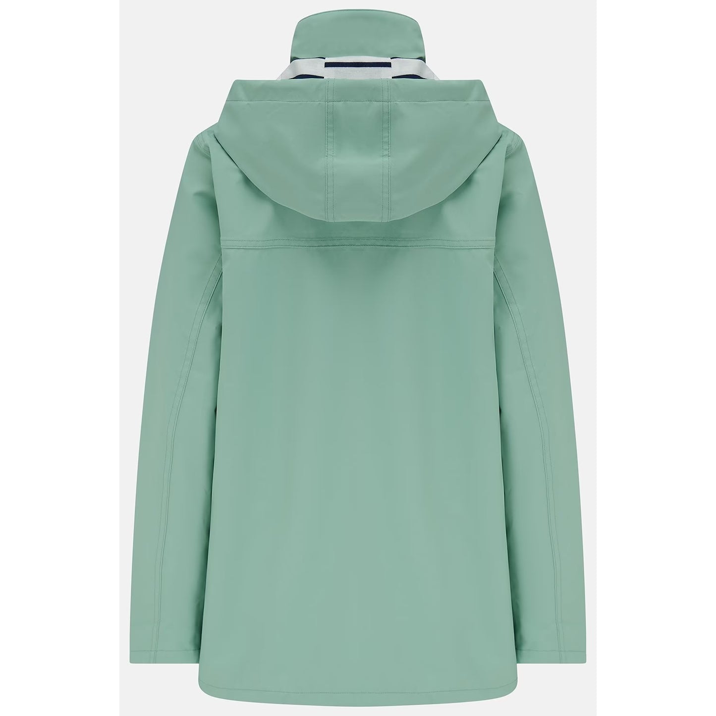 Back view of a womens Lighthouse waterproof Beachcomber II waterproof jacket in Basil green.
