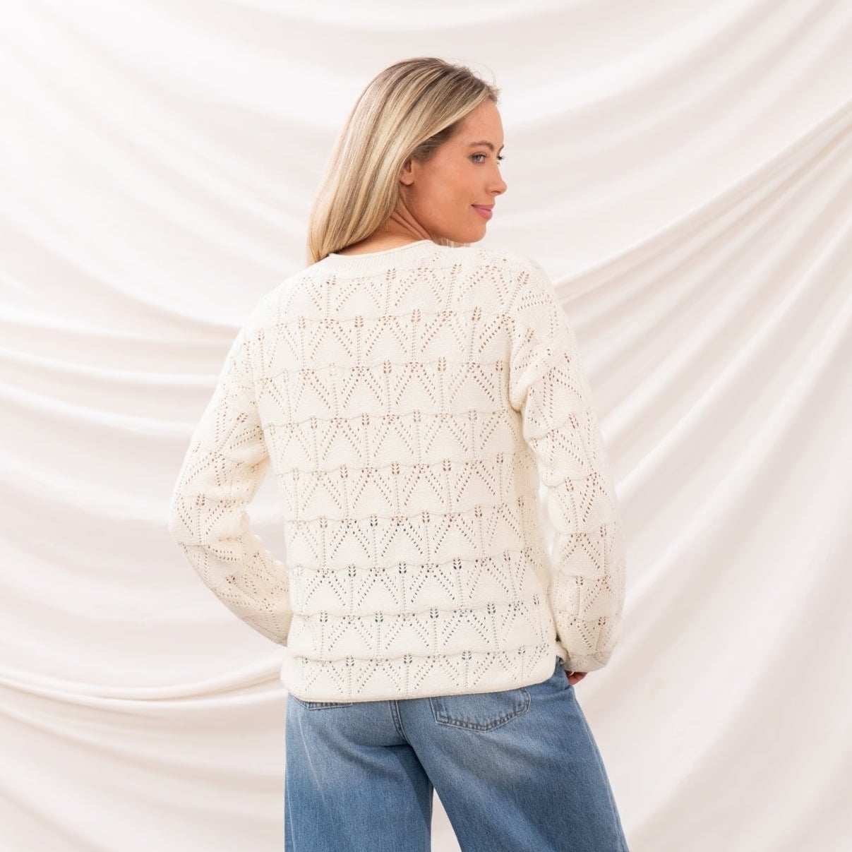 Lighthouse Womens Eden Knitted Jumper - Coconut