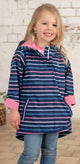 Lighthouse Kids Charlotte Waterproof Jacket Navy Blue Pink Stripe