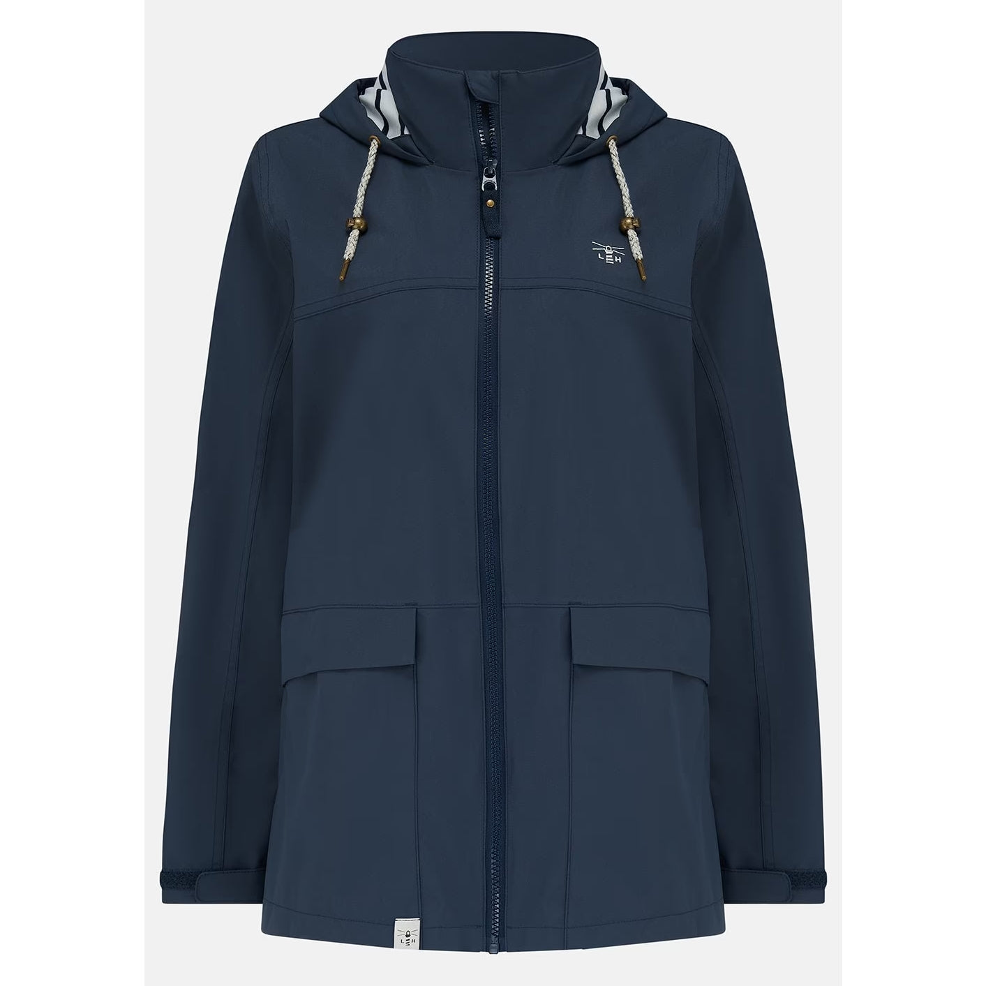 Main front view of a Lighthouse Beachcomber II waterproof jacket in Navy.