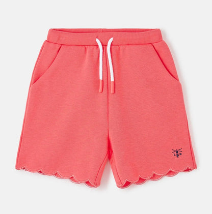 Lighthouse kids shorts coral with scalloped hem and drawstring waist for comfortable wear