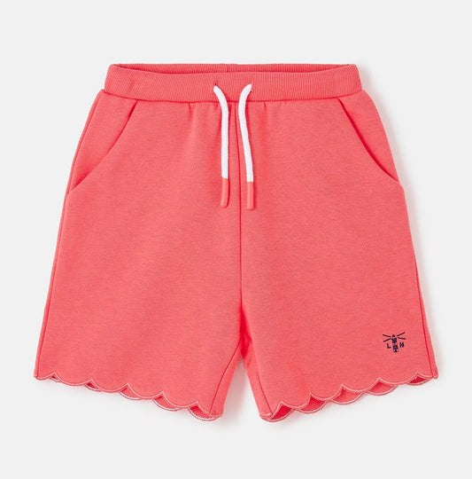 Lighthouse kids shorts coral with scalloped hem and drawstring waist for comfortable wear