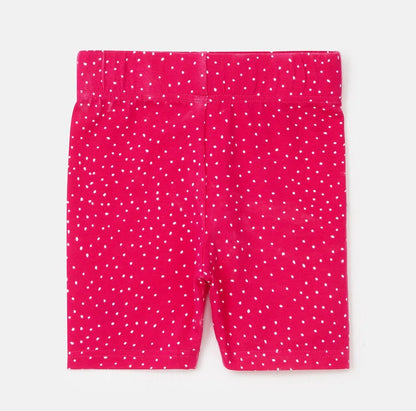 Lighthouse Kids Shorts pink dot pattern with elastic waistband in bright pink for children