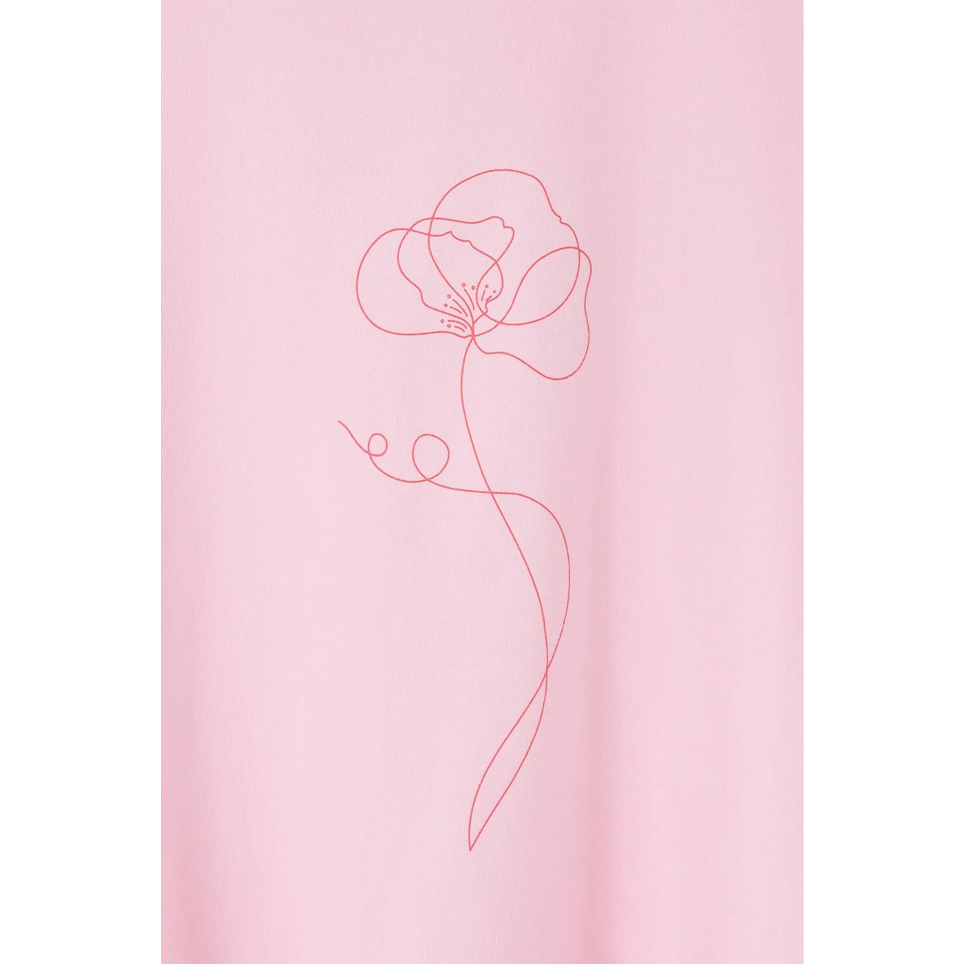 Minimalist print of a flower on a pale pink Lighthouse womens t-shirt