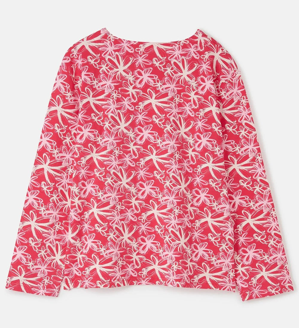 Lighthouse womens Raspberry Floral Tee long sleeve shirt with pink and white floral pattern