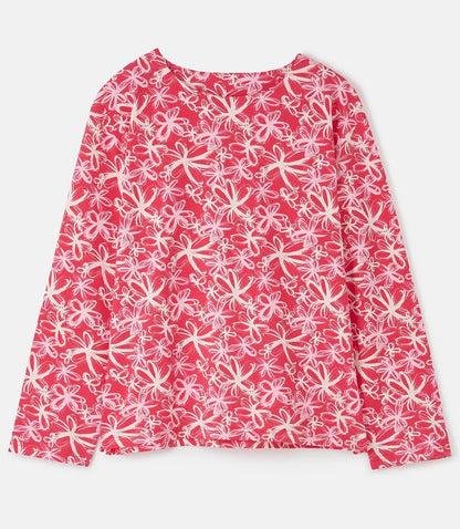 Lighthouse womens Raspberry Floral Tee with long sleeves and pink floral pattern