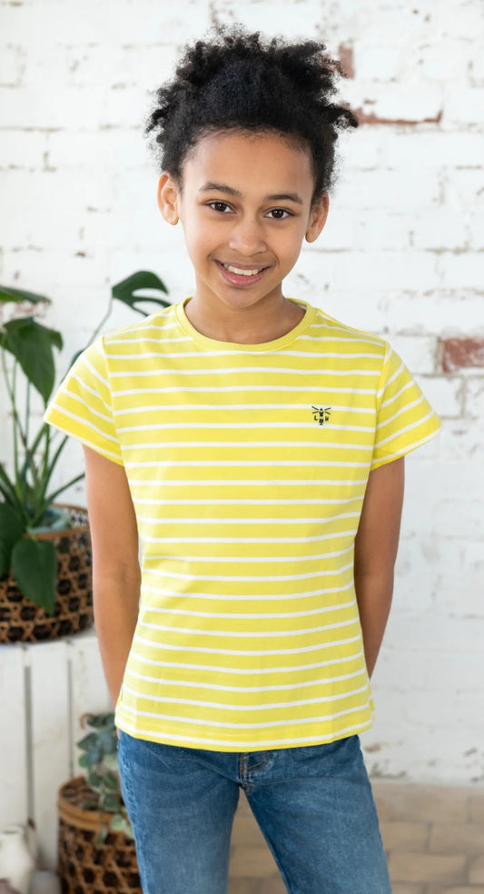 Lighthouse Kids Causeway Short Sleeve T-Shirt - Lemon Stripe