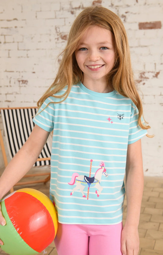 Lighthouse Kids Causeway Short Sleeve T-Shirt - Carousel Horse Print