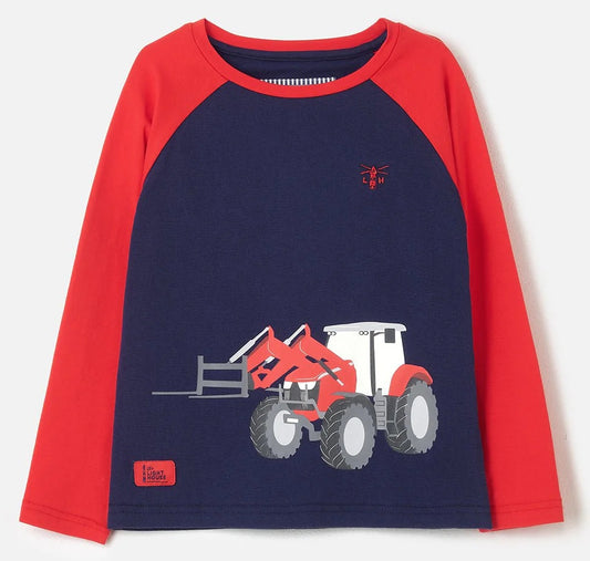 Lighthouse Kids 'Mason' Long Sleeve Front Loader Print Tee - Red