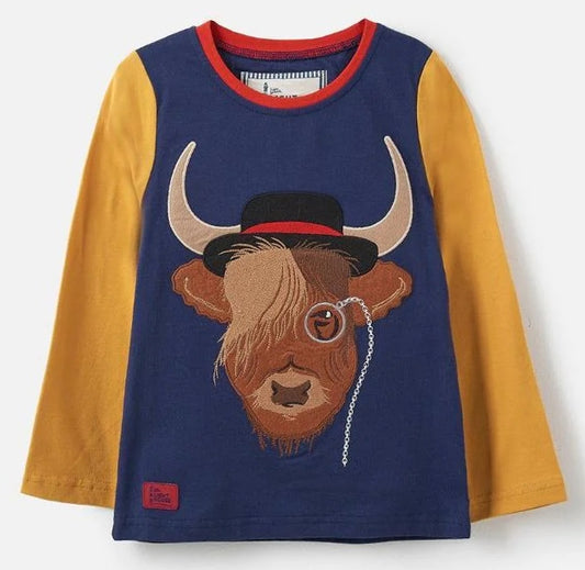 Lighthouse Kids Oliver Long Sleeve Tee - Angus Highland Cow