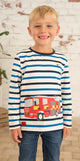 Lighthouse Kids Oliver Long Sleeve Tee Fire Engine Print