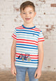 Lighthouse Kids Oliver Short Sleeve Tee Red / Blue Stripe & Tractor