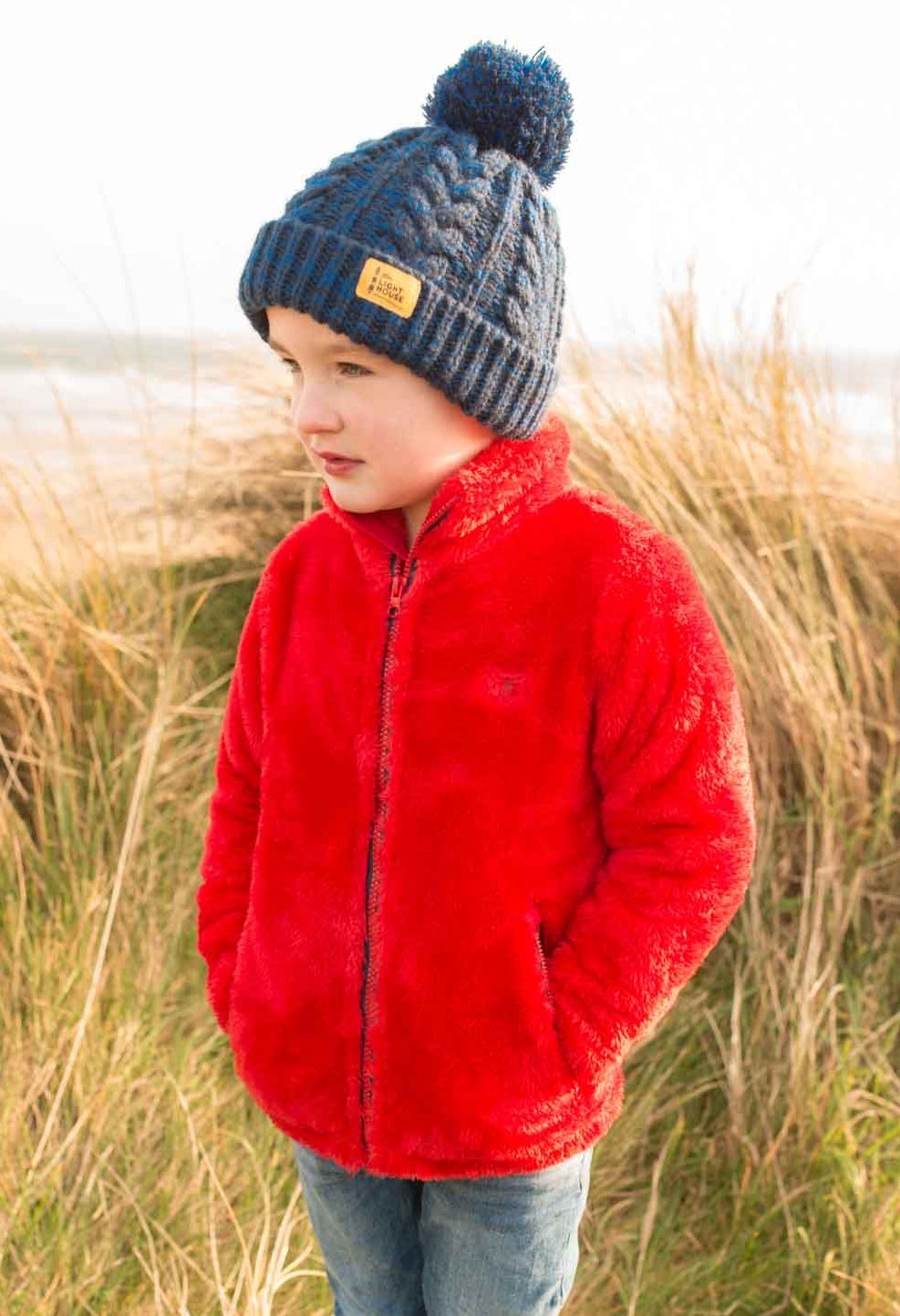 Lighthouse Kids 'Ted' Full Zip Sherpa Fleece - Lava Red