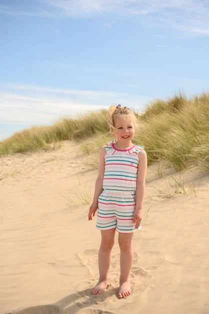 Lighthouse Kids Penelope Playsuit - Blue Pink Stripes
