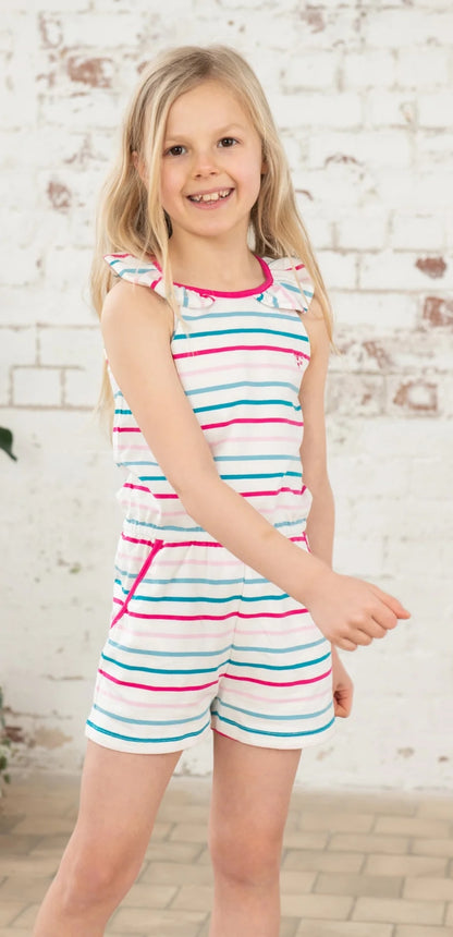 Lighthouse Kids Penelope Playsuit - Blue Pink Stripes