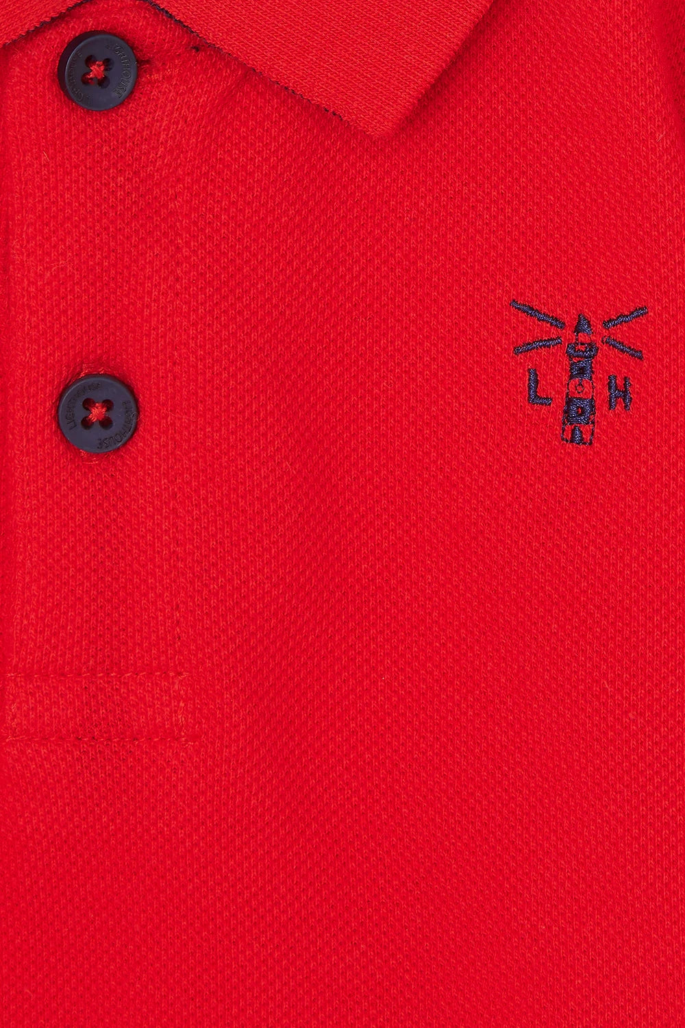 Lighthouse Kids Pier Short Sleeve Pique Polo Shirt - Pillarbox Red / Boat