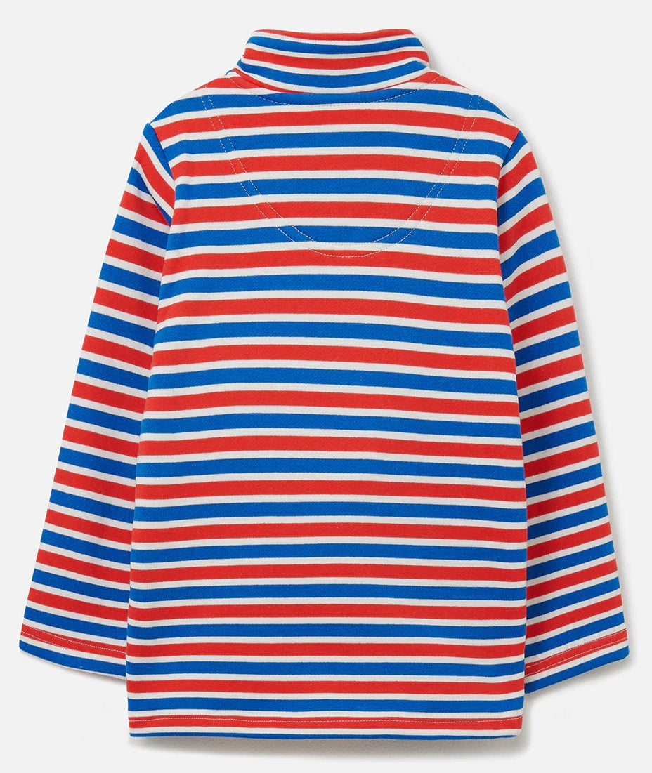 Lighthouse Kids Riley Half Zip Stripe Sweatshirt - Blue / Red Stripe