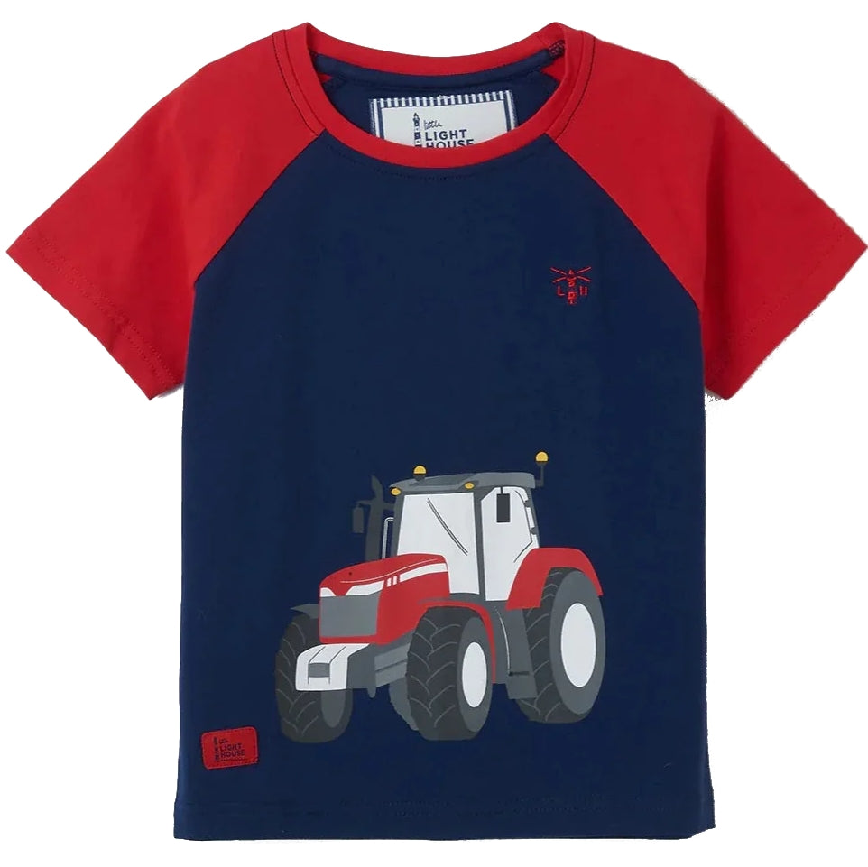 Lighthouse Kids 'Mason' Short Sleeve Red Tractor Print Tee